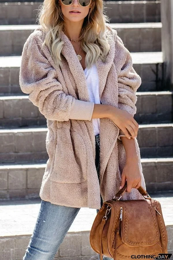 The Coziest Yet Pocketed Taupe Cardigan