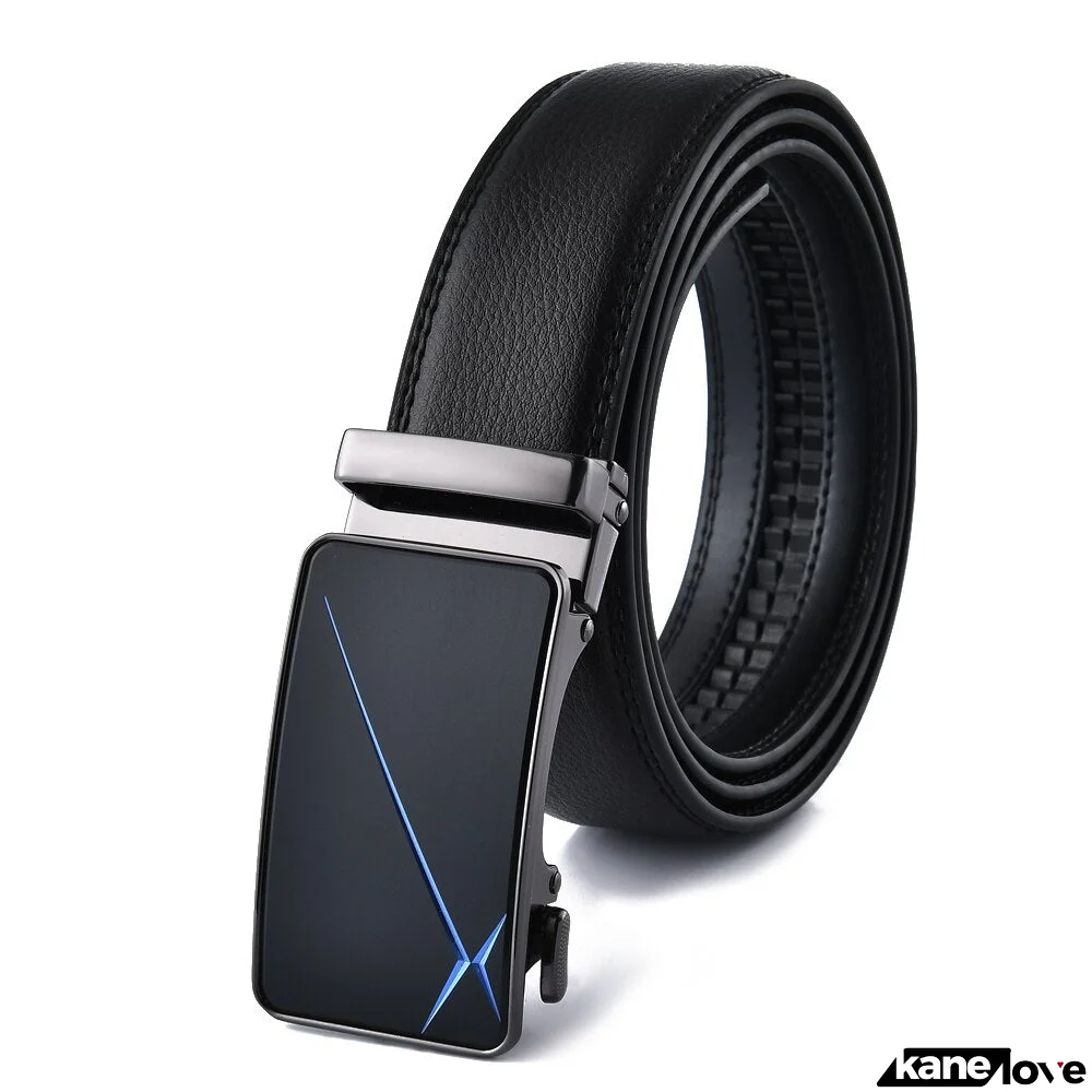 Men's Cowskin Automatic Metal Buckle Luxury Solid Pattern Belt