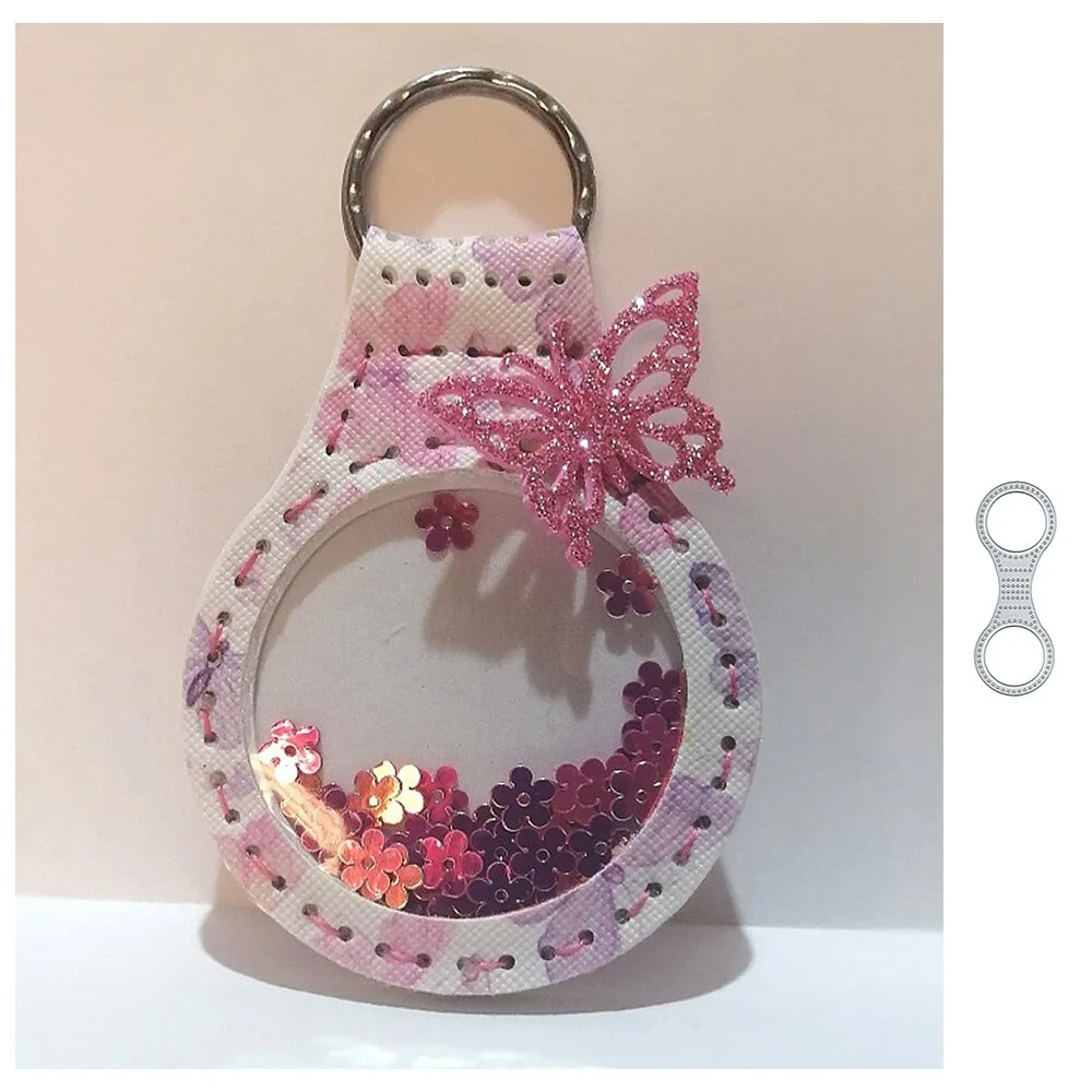 Round Stitched Keychain Dies Scrapbooking Stencil Template for DIY Embossing Paper Photo Album Greeting Gift Card Cut Die New