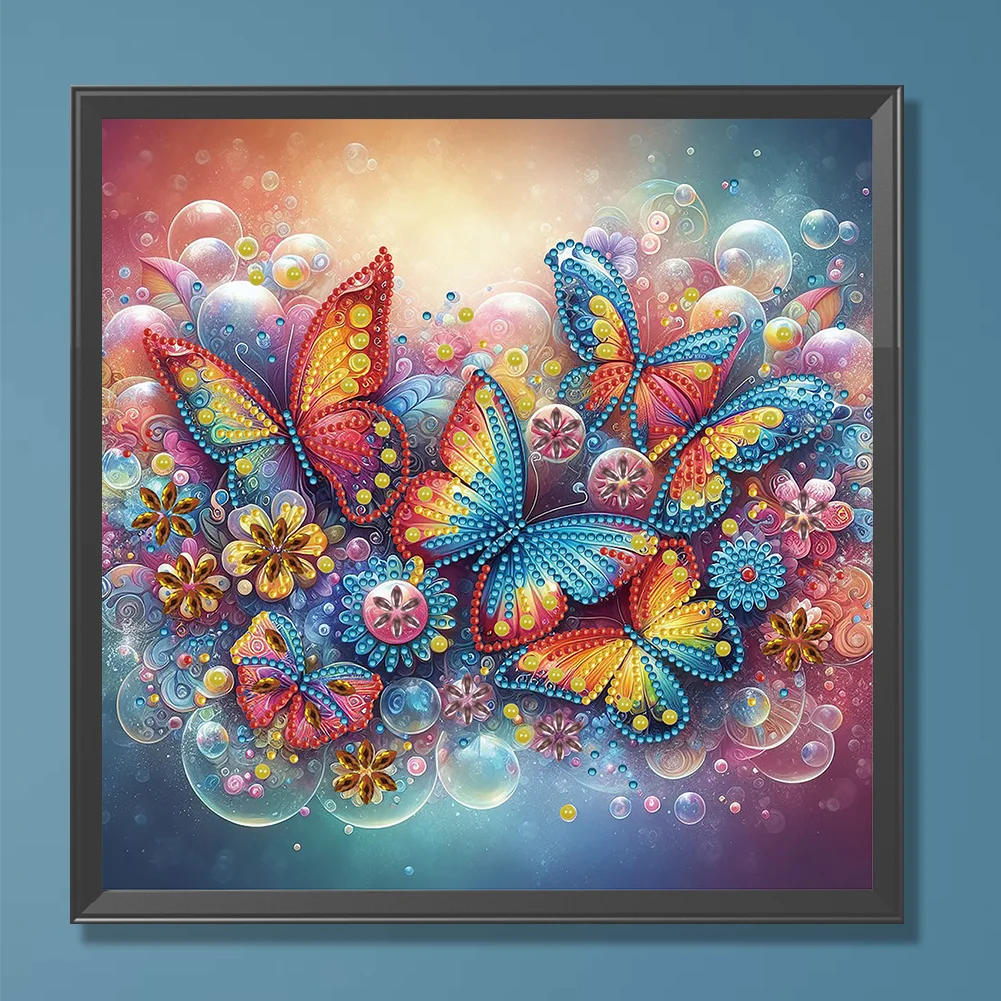Diamond Painting - Partial Special Shaped Drill - Butterfly(Canvas|30*30cm)