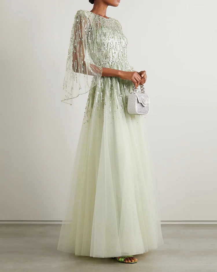 Dolores Embellished Tulle Gown