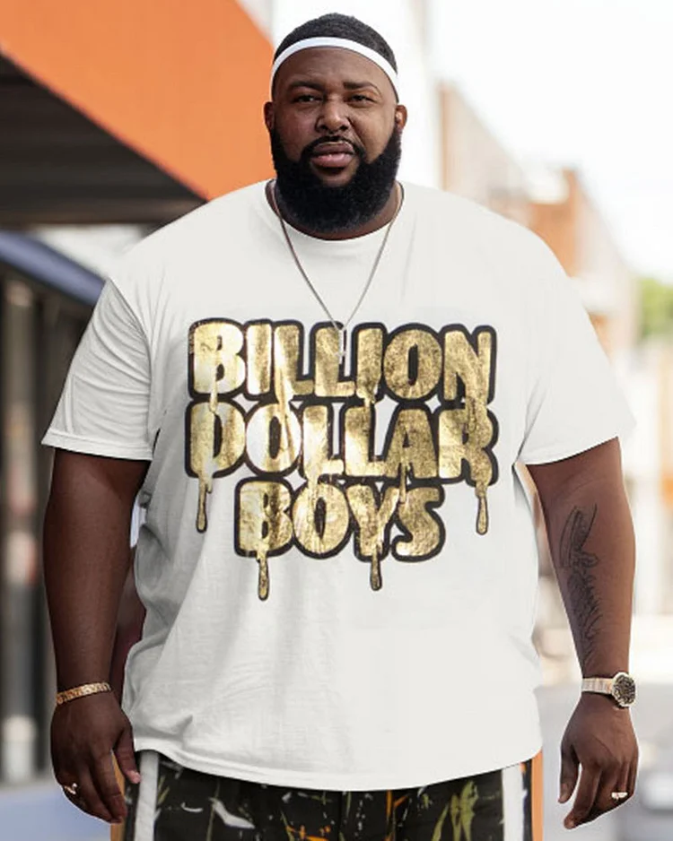 Men's Large Size Street Billion Dollar Boys Splash Ink Color Block