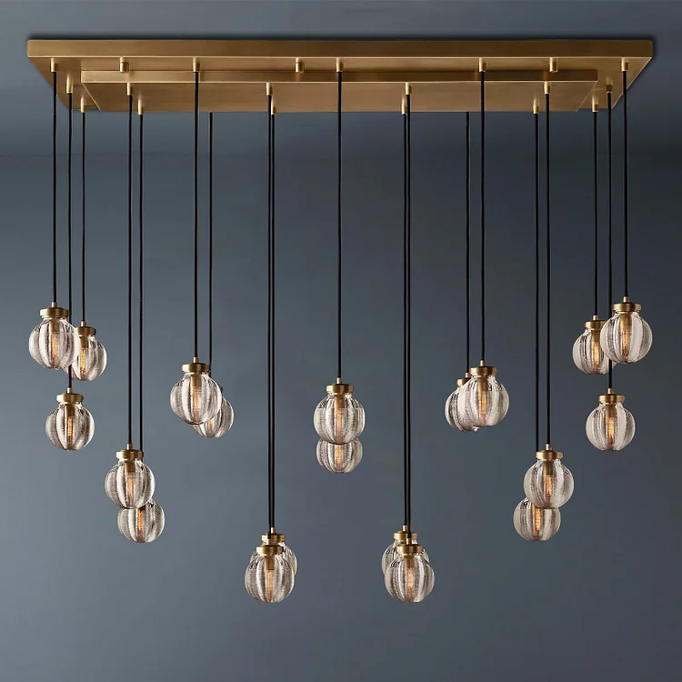 Pearl Linear Living Room Chandelier Vintage Light Fixture 54" Vjlight