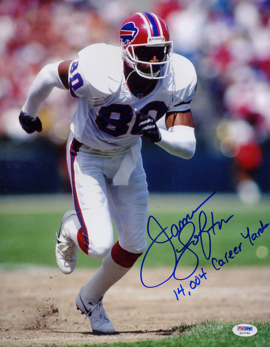 James Lofton SIGNED 11x14 Photo Poster painting + 14,004 Career Yards Bills PSA/DNA AUTOGRAPHED