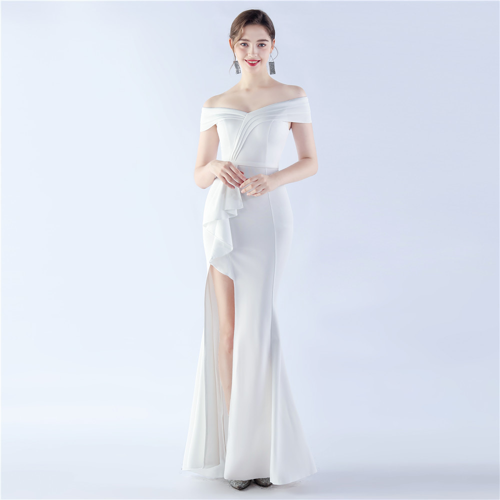 Classic Satin Off Shoulder Long Evening Dress - Elegant & Timeless - Ootddress Classic Satin Off Shoulder Long Evening Dress - Elegant & Timeless - Ootddress