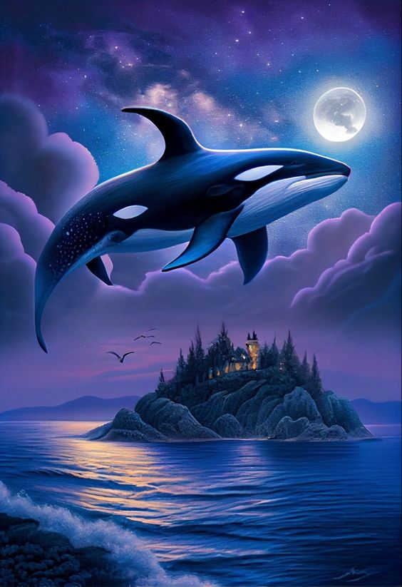 5D Diamond Painting Orca Water Color Kit