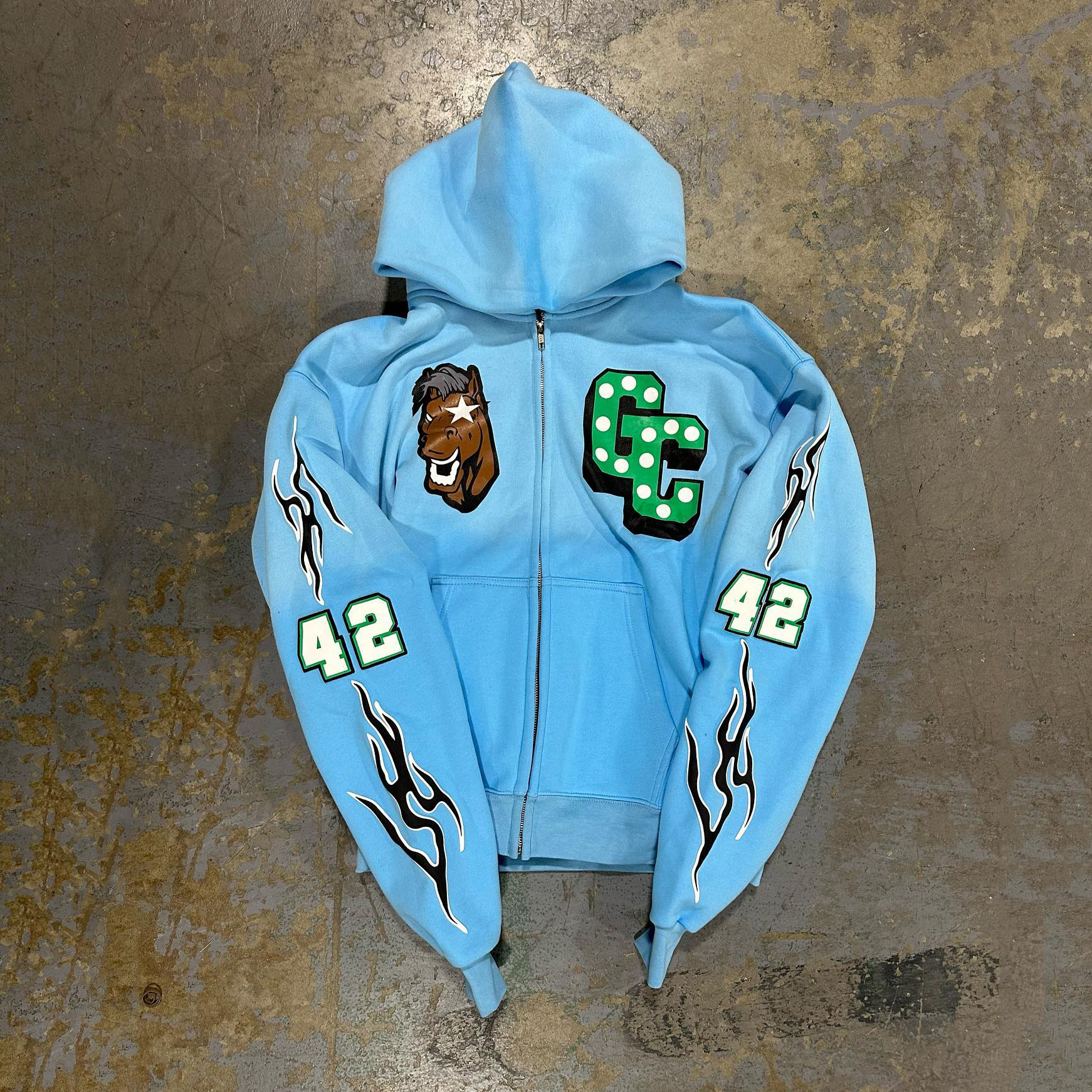 White Horse Casual Street Zip Hoodie