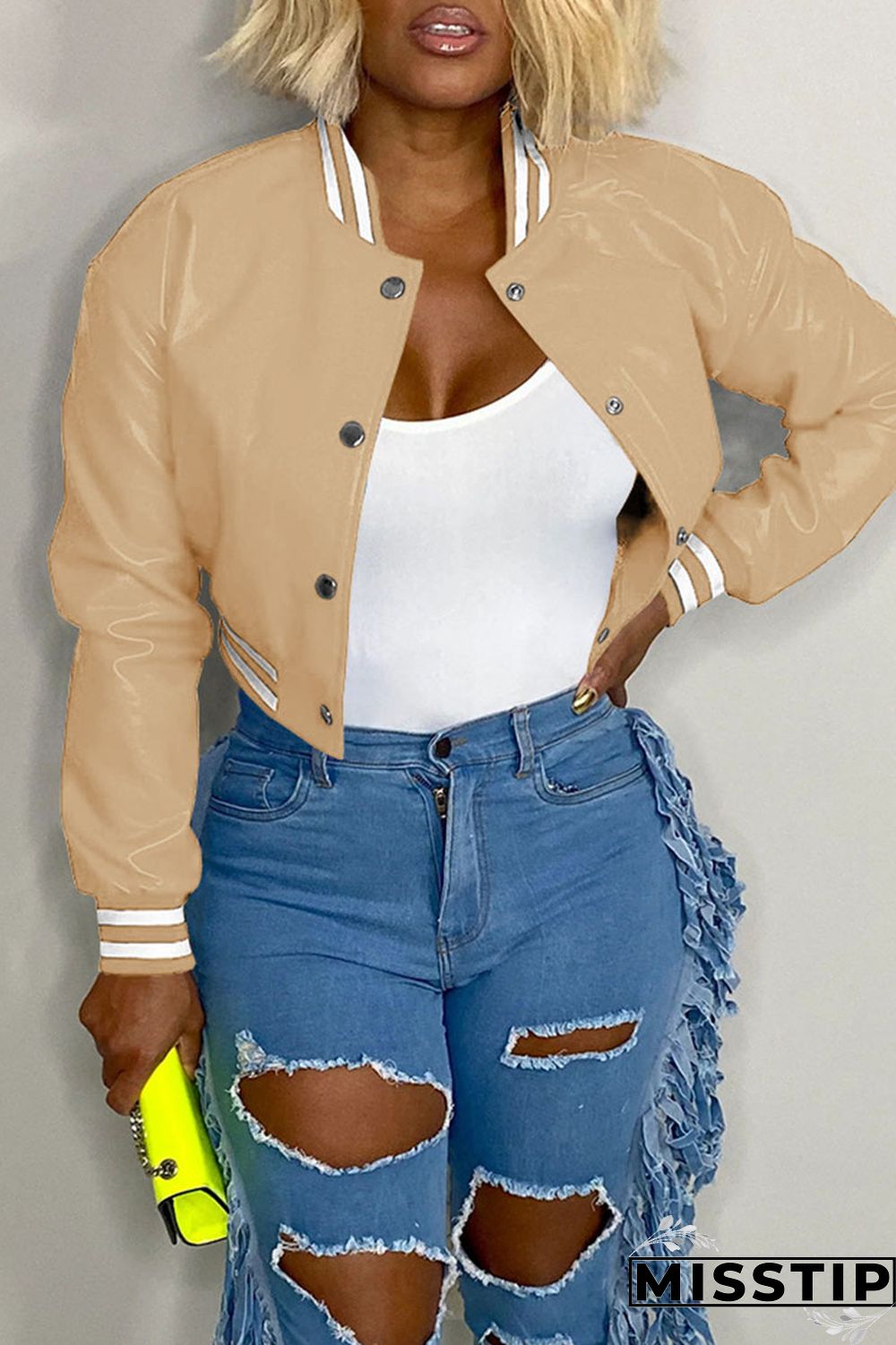 Black Casual Solid Patchwork Buckle Outerwear