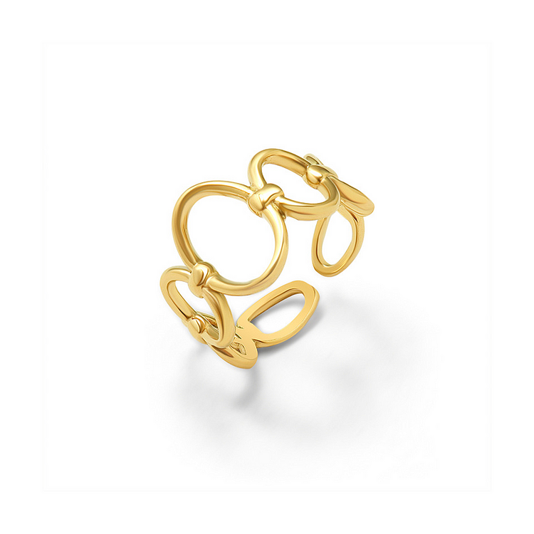 Linked Cricle Simple  Stackable Ring