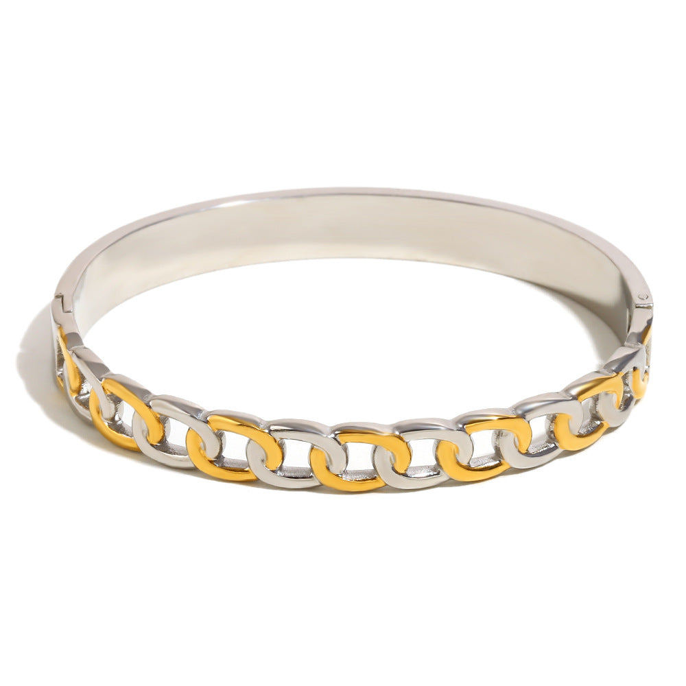 Versatile Fashion Bracelet Stainless Steel 18K Gold Plated Love Chain Water Drop Arrangement Buckle Bracelet For Women