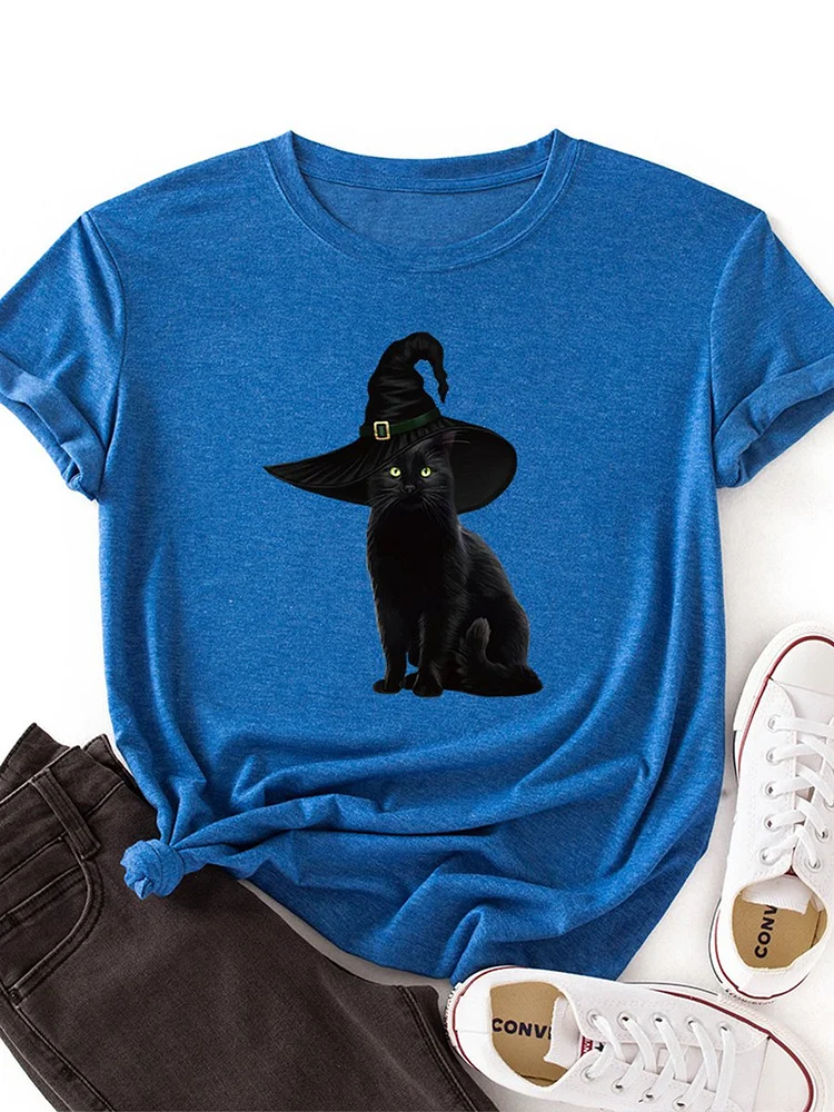 Bestdealfriday Black Cat Wear A Hat Women's T-Shirt