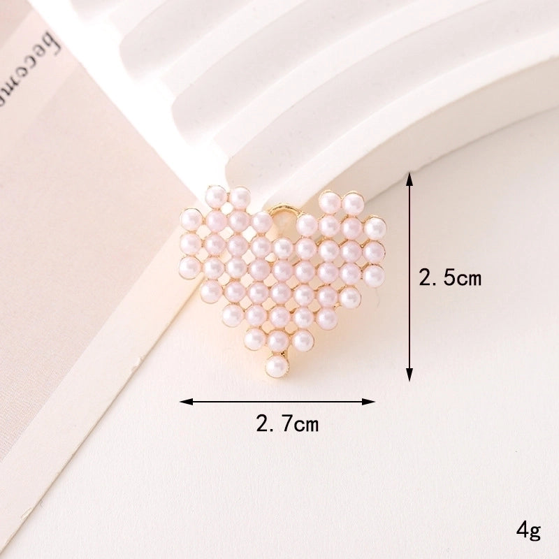 1 Piece 17*17mm 20*19mm 24*24mm Zinc Alloy Pearl Heart Shape Flower Bow Knot Pendant