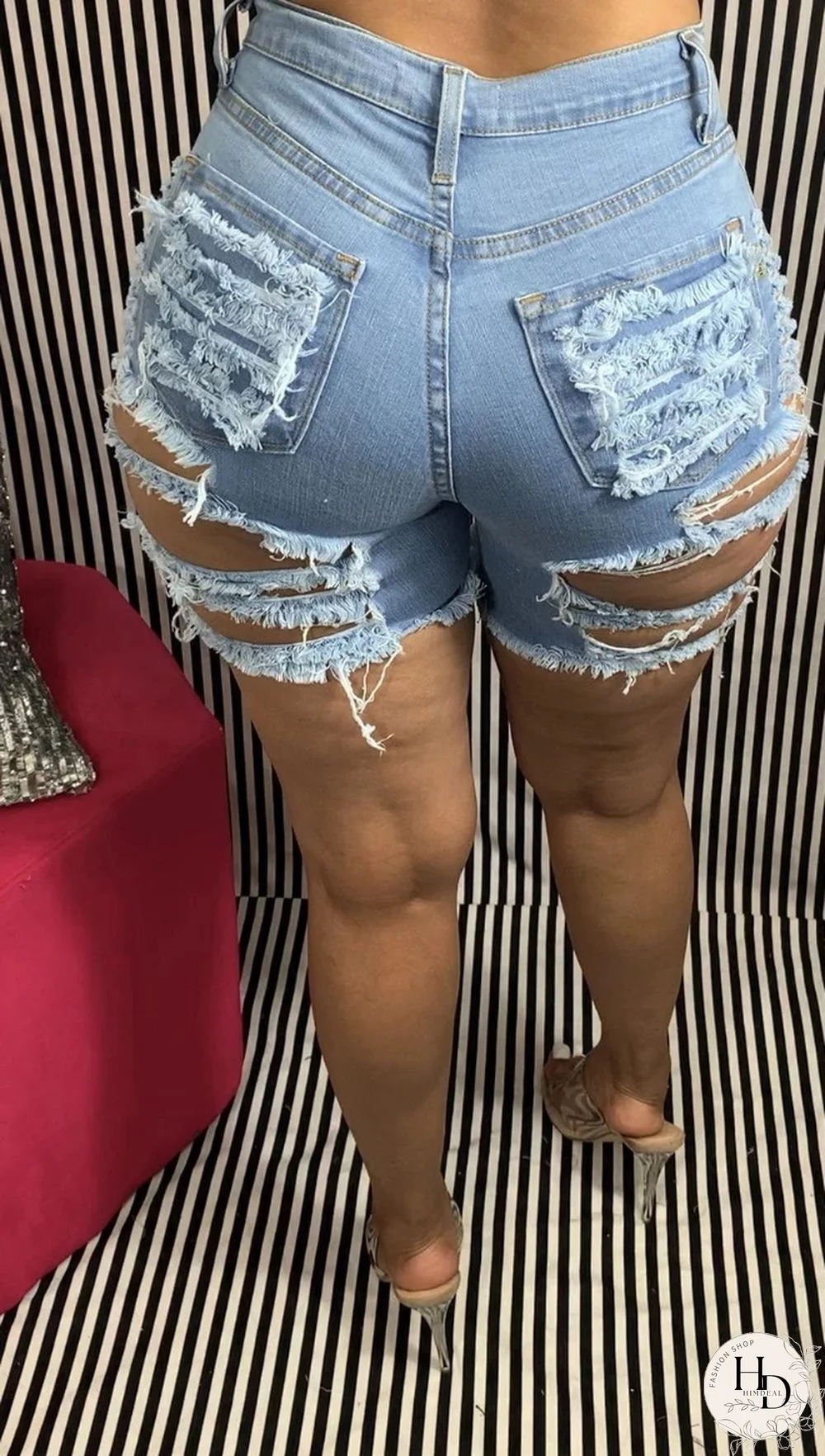 Hot Sale High Waist Ripped Denim Shorts For Women Fashion Sexy Stretch Shorts Jeans Trendy Skinny Shorts S-2XLDropShipping