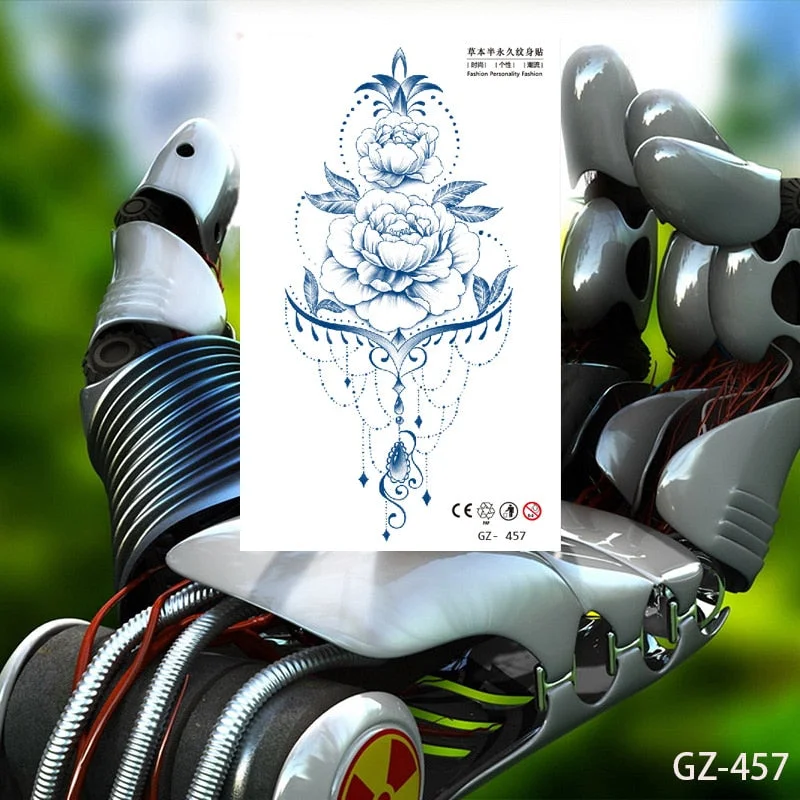 Drop Shipping Temporary Tattoo Stickers Sexy Flowers Juice Ink Lasting Girl Arm Neck Back Waist Buttocks Fake Tatoo Hot Sale DIY