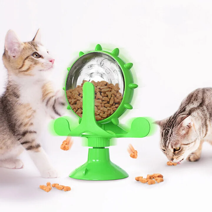 Interactive Cat Treat Puzzle Toy - Pets Food Slow Leak Dispenser - Pet IQ Training Toy - Stop Overeating