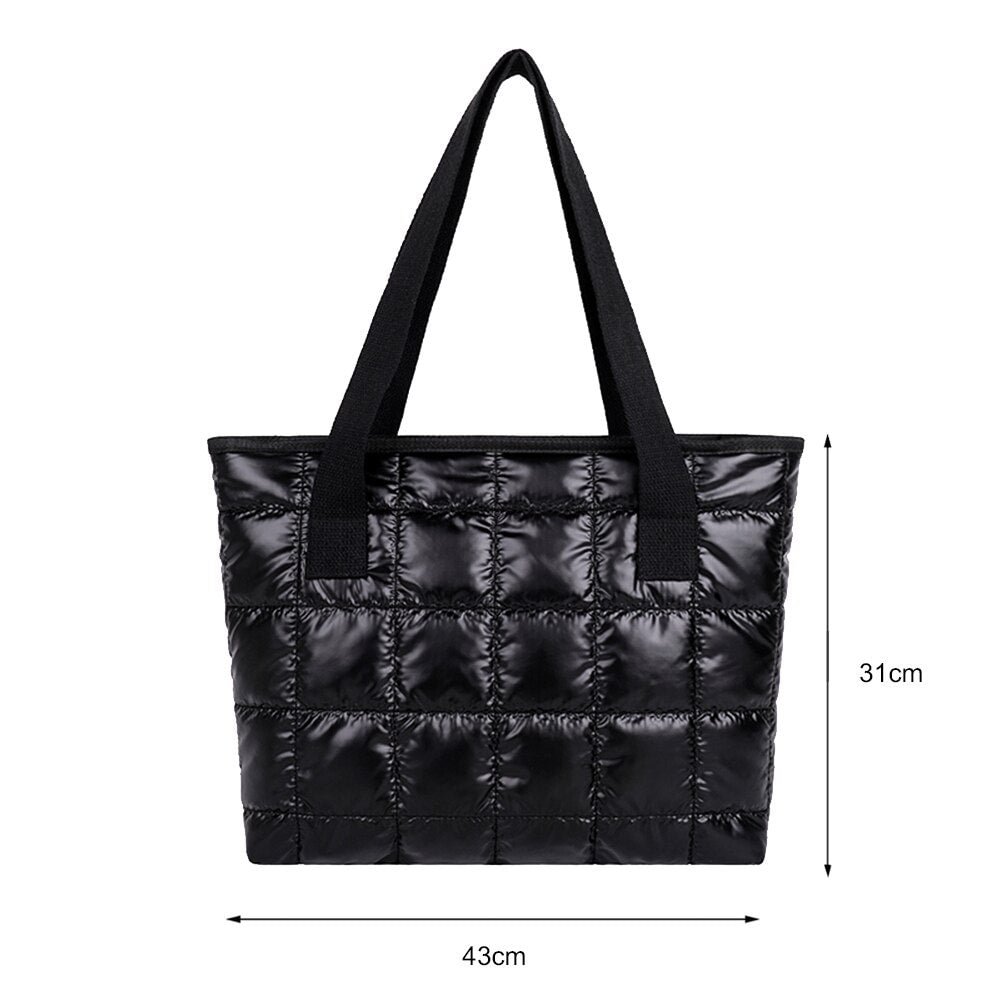 Fashion Large Tote Padded Handbags Designer Quilted Women Shoulder Bags Luxury Nylon Space Cotton Crossbody Bag Winter Color Bag