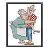 (Counted/Stamped) 14CT Old Married Couple - Cross Stitch 19*25cm/7.48*9.84in(Brand)