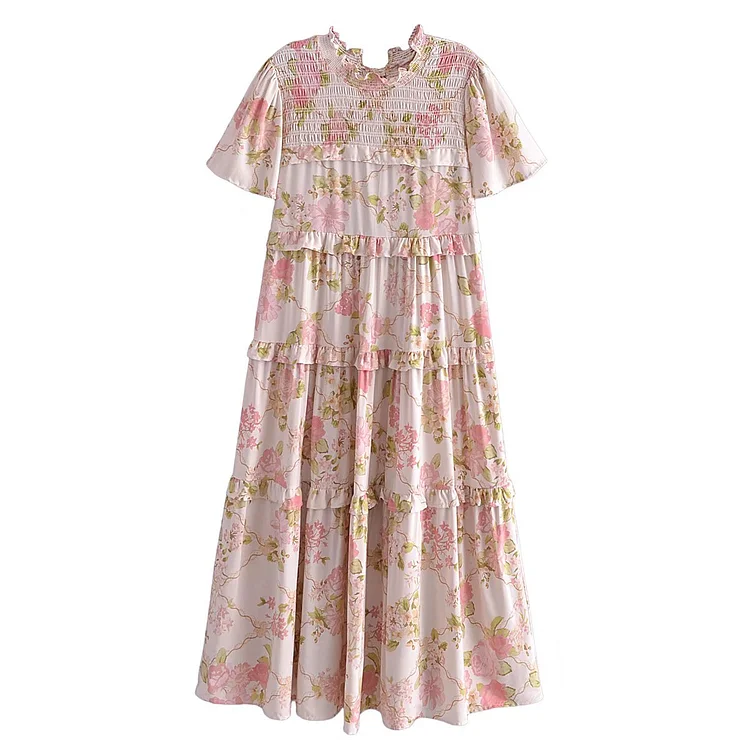 Luditu Midi Dress, Smock Sundress, Freedom Scilla Blue and Pink
