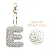 DIY 26 A-Z Letter Pearl Painting Keychain Charm Kits, Custom Alphabet Initial DIY Name Bag Key Ring Gift