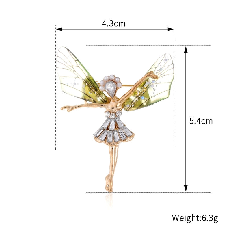 Sweet Pin Dragonfly Arylic Zinc Alloy Plating Inlay Rhinestones Unisex Brooches