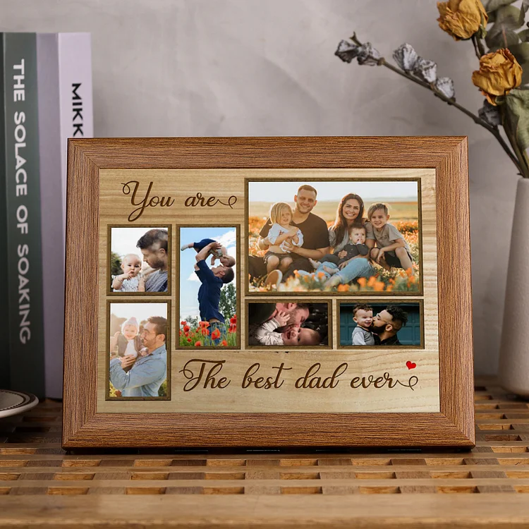 Personalized 6 Photos Frame You Are The Best Dad Ever Lighted Shadow Box