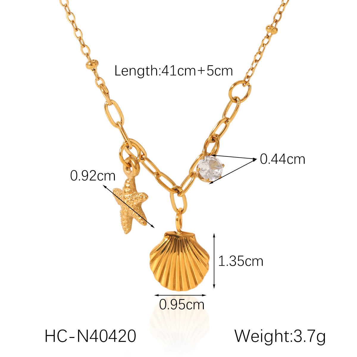 Beach Ocean Style Titanium Steel Necklace Starfish Dolphin Seahorse Shell Stainless Steel Pendant Clavicle Chain For Women