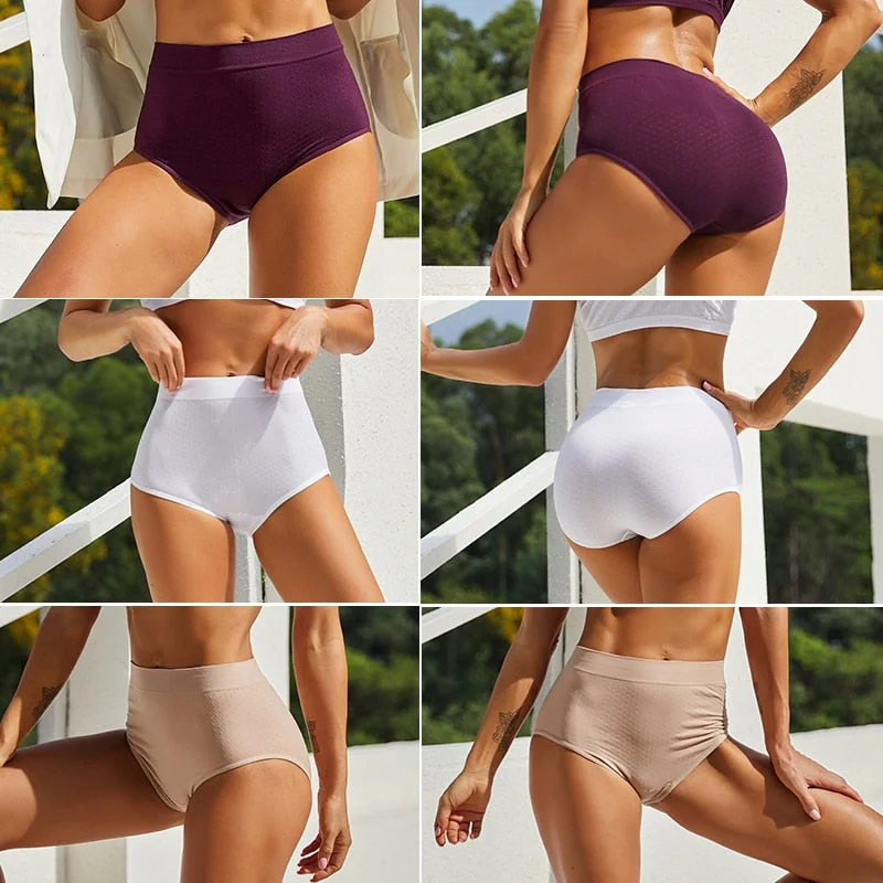 FINETOO Sexy Women S-2XL High Wasit Panties Lingerie Body Shaper Pantys Underpants Lingerie Underwear Female Seamless Intimates
