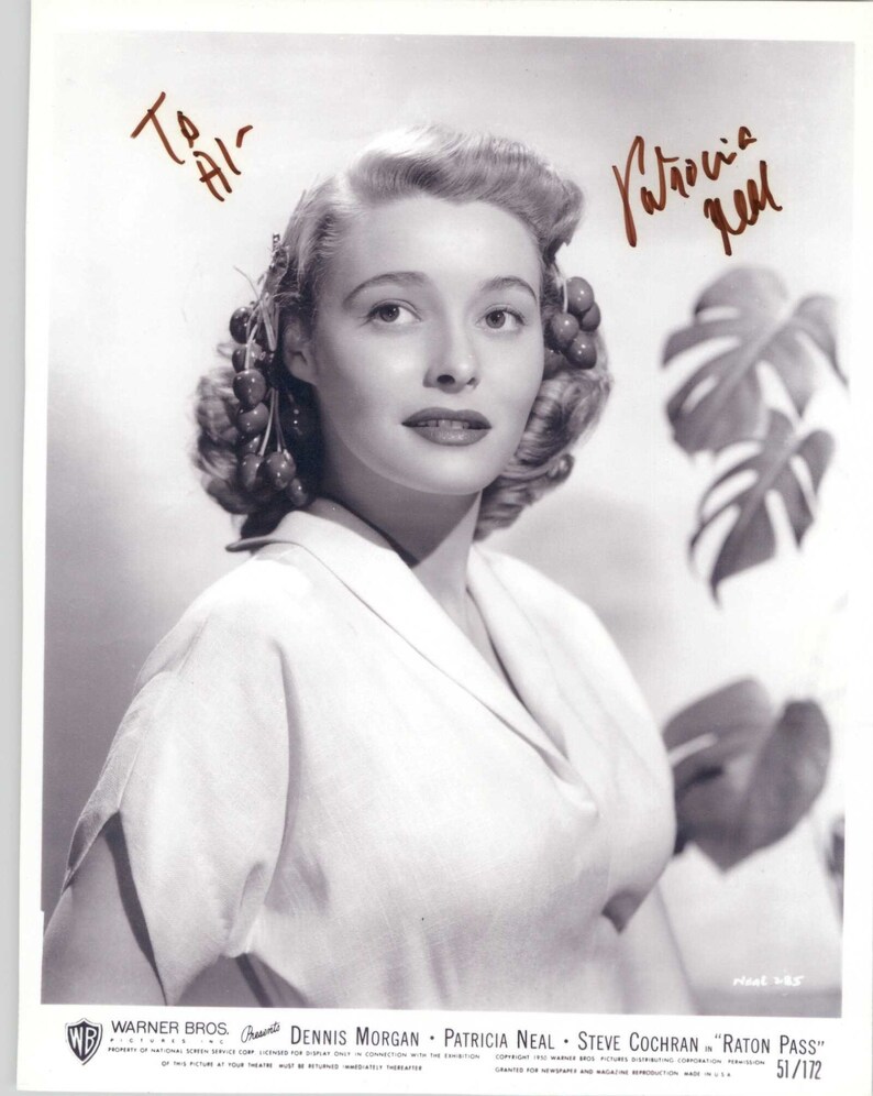 Patricia Neal (d. 2010) Signed Autographed Vintage Glossy 8x10 Photo Poster painting To Al