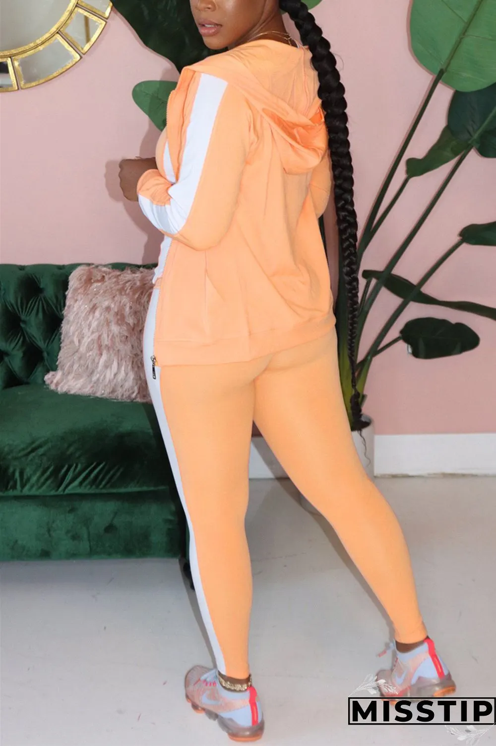 Grey Active Solid pencil Long Sleeve Two Pieces