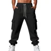 Men's Cargo Jogger Pants With Side Stripes by Inlyline