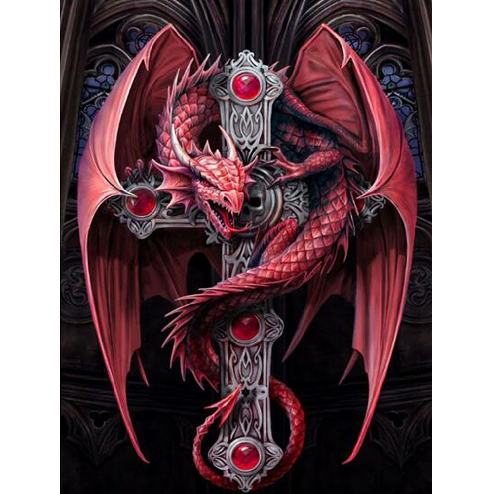 

Dragon Cross - 11CT Stamped Cross Stitch - 40*50CM, 501 Original