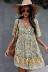 Boho Flutter Sleeves Pocketed Dress