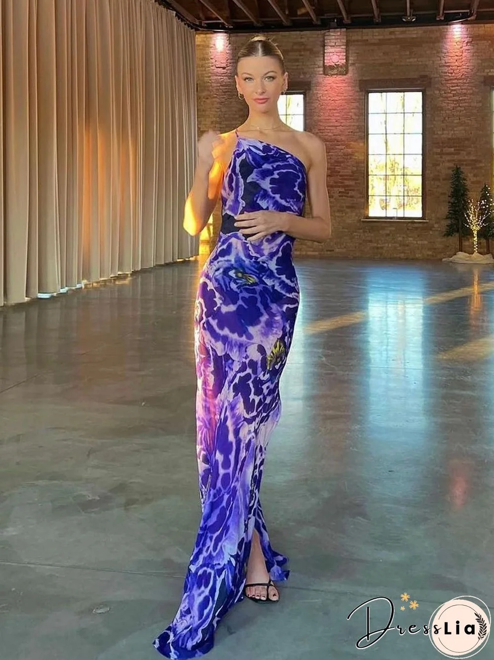 Off Shoulder Maxi DressFor Women Elegant Chic Print Backless Party Dress Summer Sleeveless Sexy Evening Dress Club Outfits