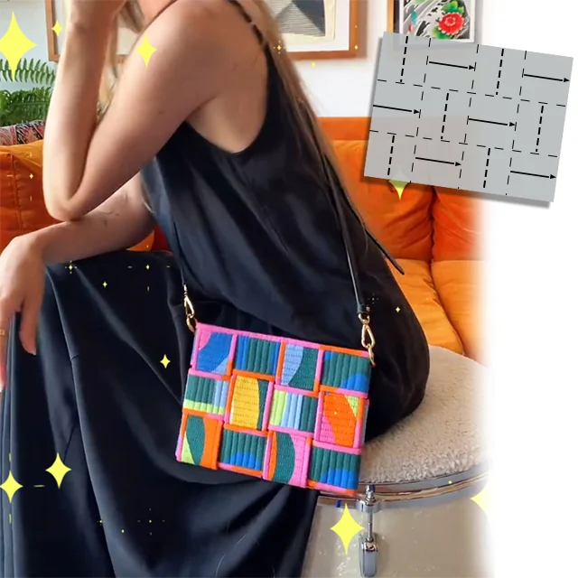 Woven Unique Fabric Bag Template - With Instructions