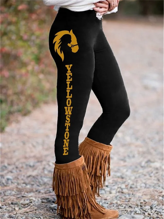 Western Print Skinny Stretch Leggings