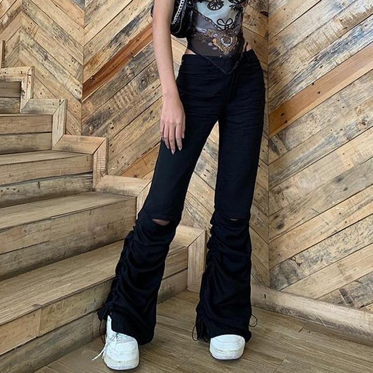 GOTH HIGH WAISTED BLACK JOGGER