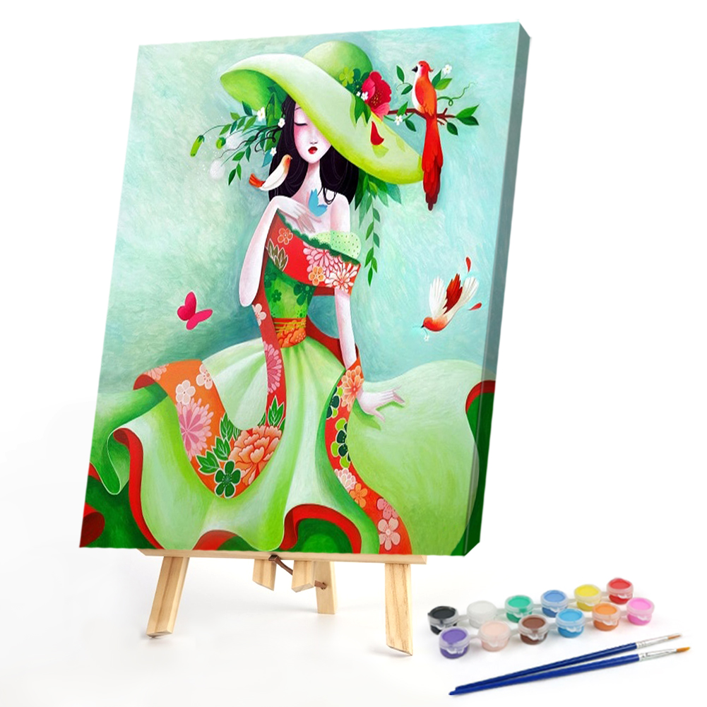 

40*50CM - Paint By Numbers - Girl in Dress, 501 Original