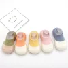 Korean autumn boys and girls baby contrast color soft bottom non-slip not easy to fall off baby toddler shoes socks shoes