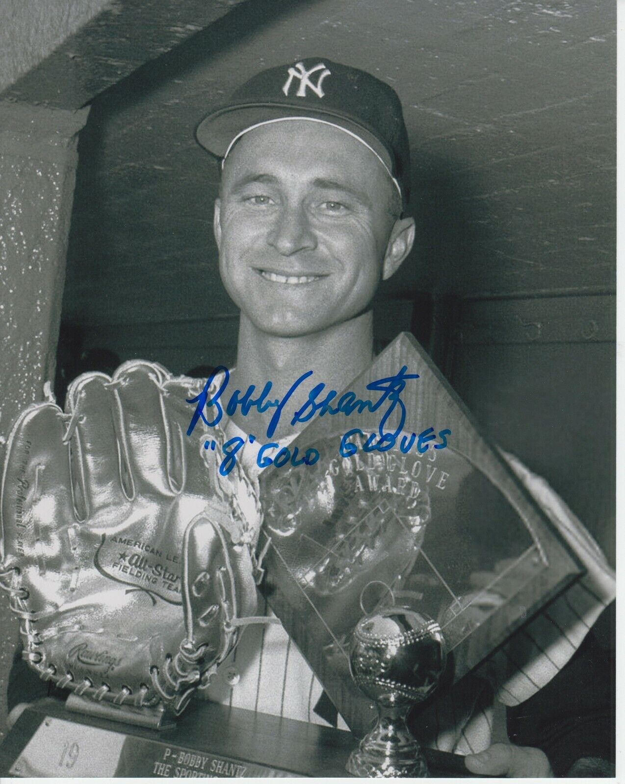 Bobby Shants With 8 GOLD Gloves Inscriptions #0 8x10 Signed Photo Poster painting w/ COA -