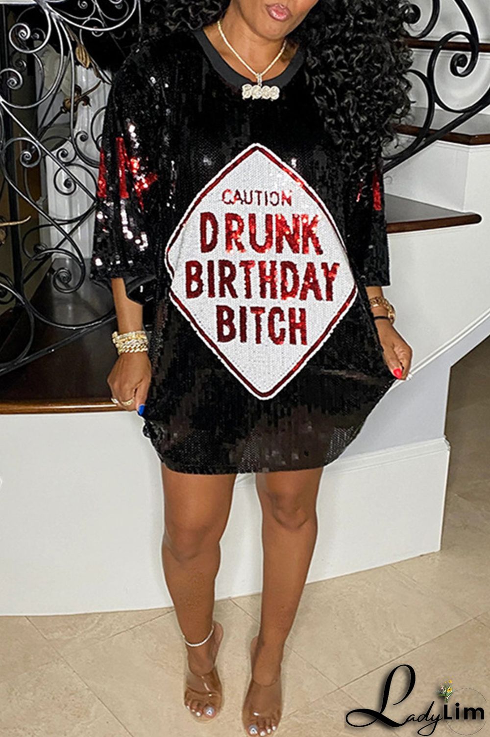 Stripe Fashion Casual Patchwork Sequins O Neck A Line Dresses