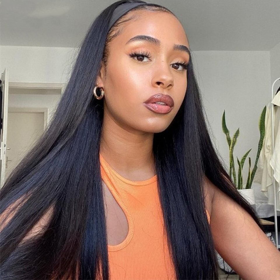 Vallbest Human Hair 2022 New Fashion Straight Headband Wig 150%/180%/210%/250% Density Glueless Wig US Mall Lifes