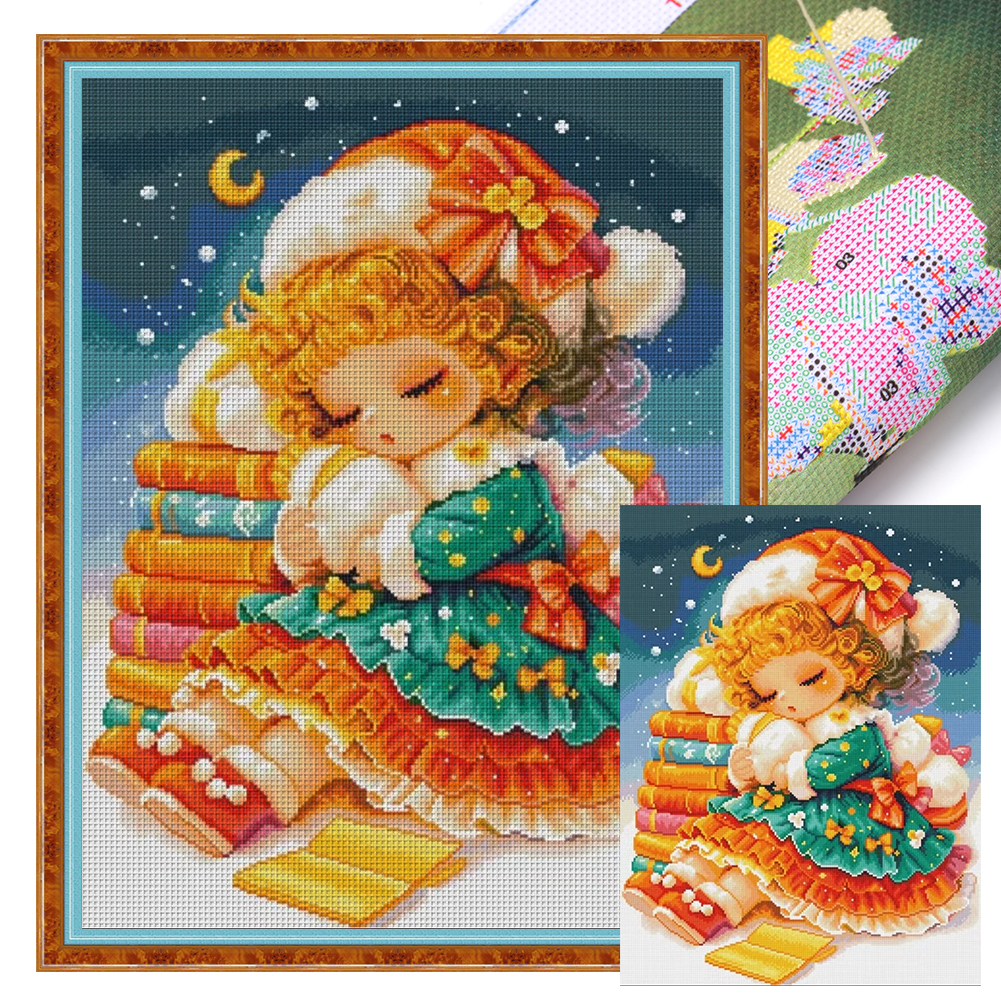 Little Girl Full 11CT Pre-stamped Canvas(45*60cm) Cross Stitch