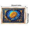 Plateau alimentaire tournesol de nuit en bois-vaisselle bricolage