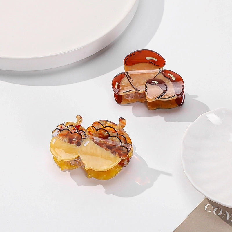 Women’s Original Design Artistic Nuts Mushroom Acetic Acid Sheets Hair Claws