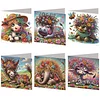 6 Stück Tier DIY Diamant Kunst Grußkarten Dankeskarten und Urlaub Segen