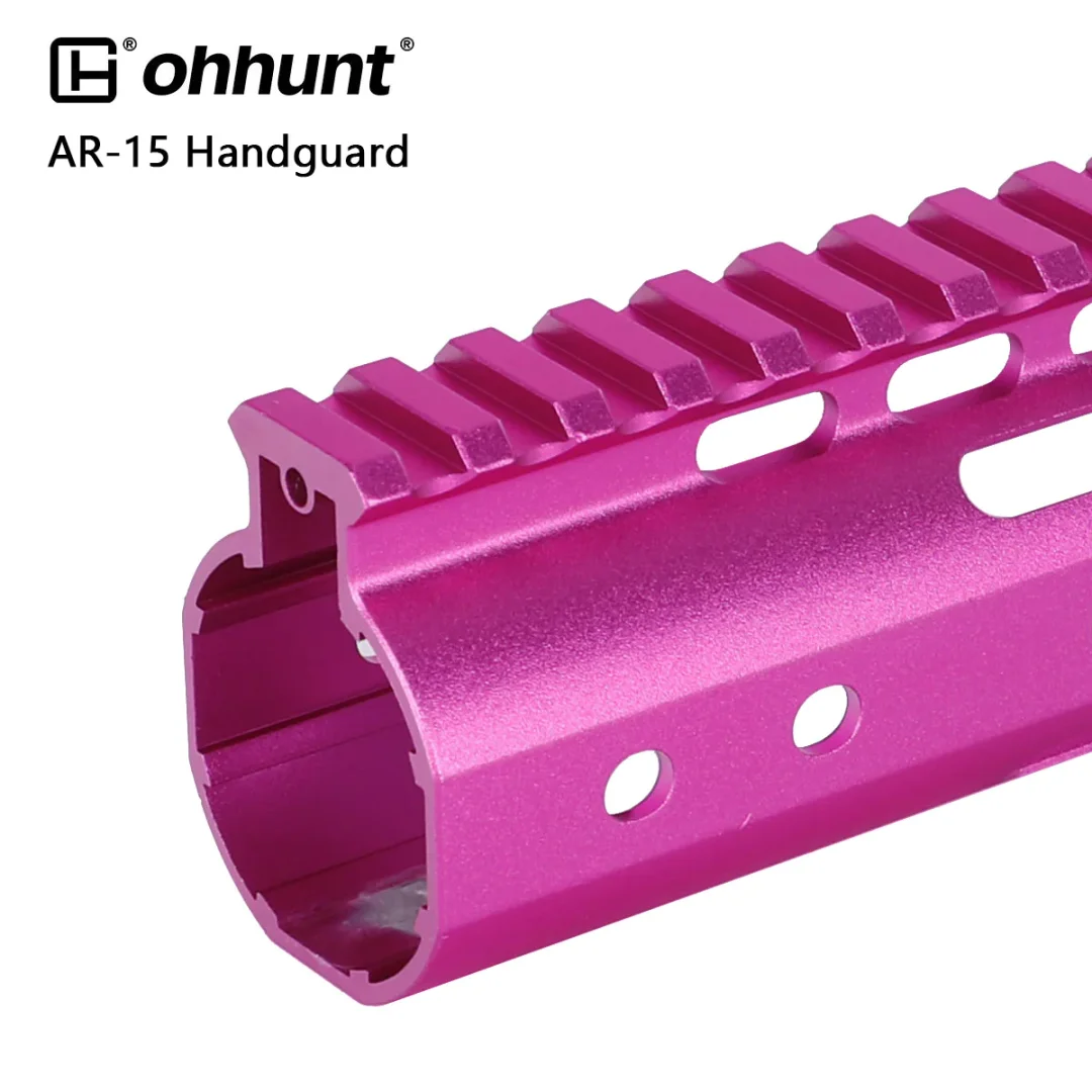 ohhunt® AR15 Colored M-lok & keymod Handguard in Desert Tan Blue Red Pink Green Golden Purple Color with Steel Barrel Nut 7" 9" 10" 12" 13.5" 15"
