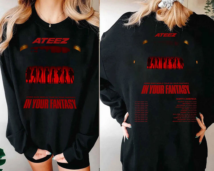 Ateez 2025 World Tour In Your Fantasy Tracklist Sweatshirt officialateezshop