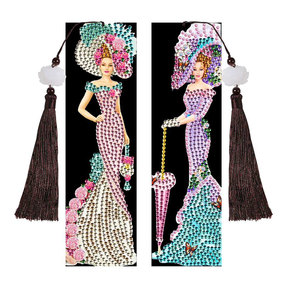 

2pcs Dress Lady - 5D DIY Craft Bookmark, 501 Original