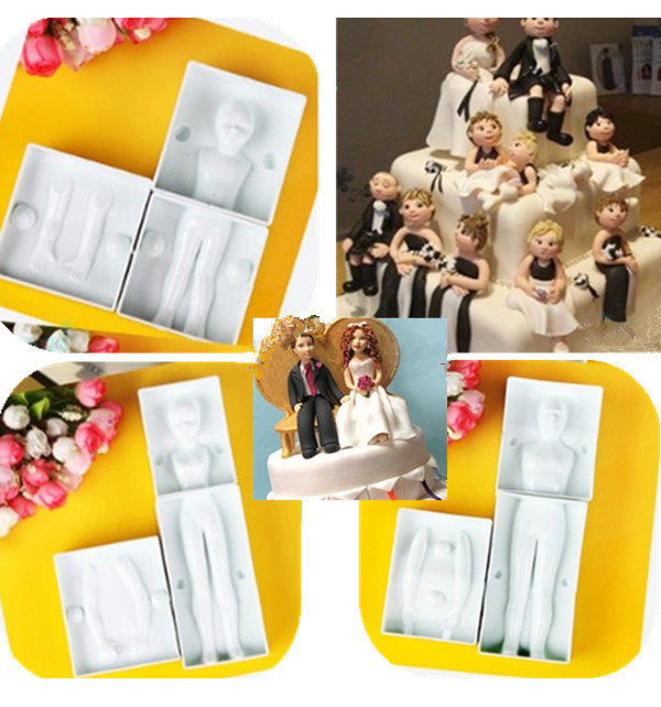 3D Male Body Shape Modeling Cake Fondant Cutter Moulds With Instructions