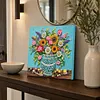 DIY Pre-Framed Flower Vase Button Art Canvas Kit